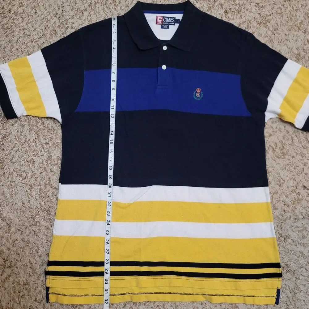 Chaps Ralph‎ Lauren Multicolor Large Stripe Polo Men's Size L